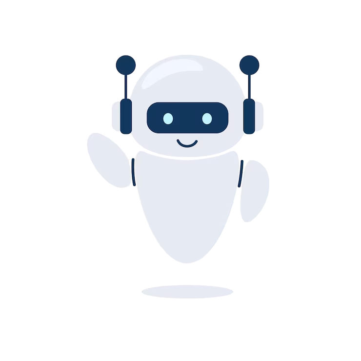 LEAP Agent mascot — friendly blue-white robot with antenna and handheld tools